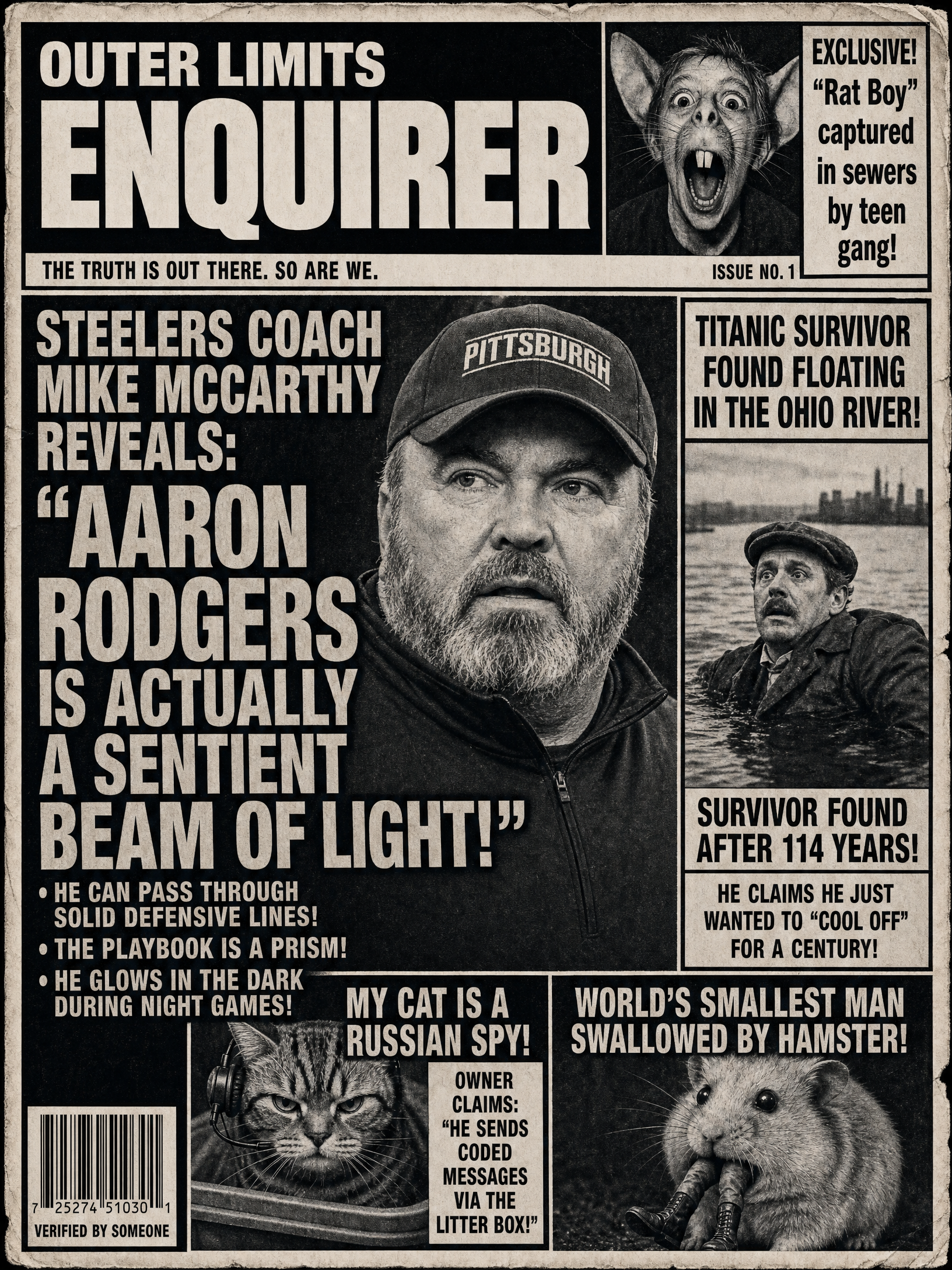 Outer Limits Enquirer — Steelers edition front page